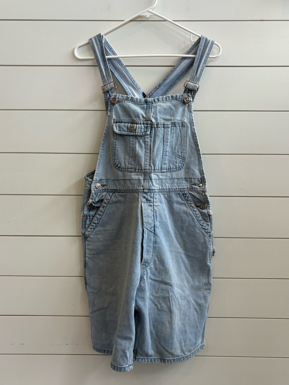 Vintage Light Wash Women’s Jean Overalls - Casual Shortalls
